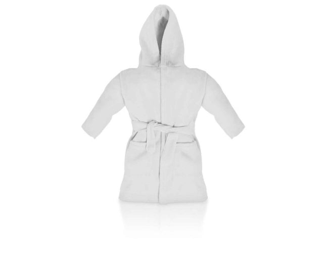 Fleece dressing gown in White