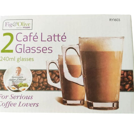 Pack of two latte glasses