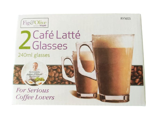 Pack of two latte glasses