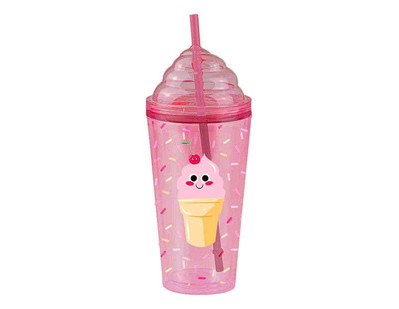 Double Wall Tumbler with Straw