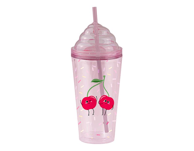 Double Wall Tumbler with Straw